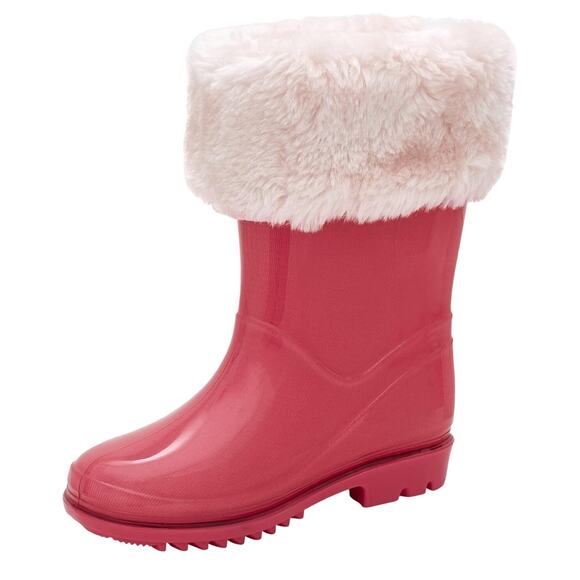 Carter's Girl's Adley Rain Boot Calf-High, Faux Fur Lining SZ 5, Pink Kids Boots - Picture 1 of 8